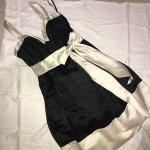 Black and white sateen dress